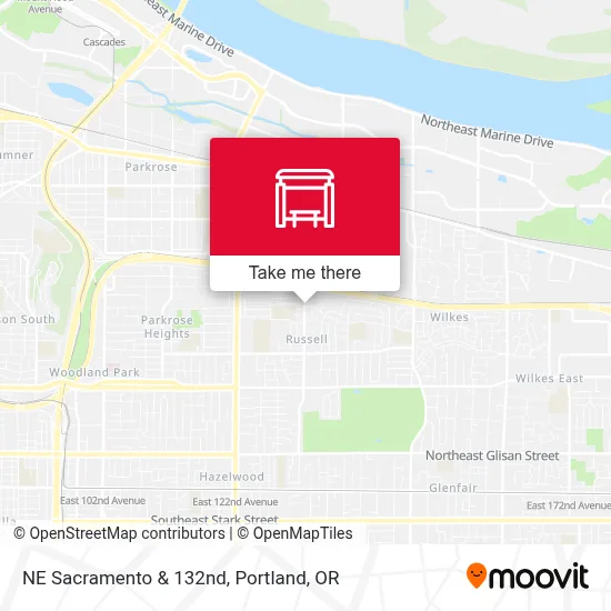 NE Sacramento & 132nd map