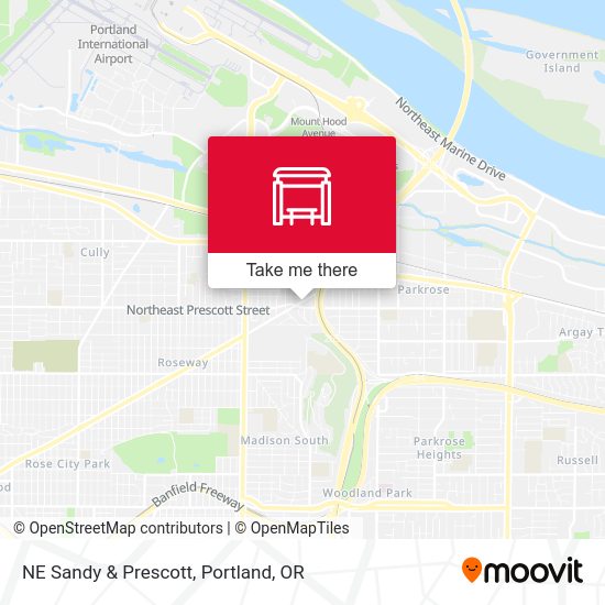 NE Sandy & Prescott (East) map