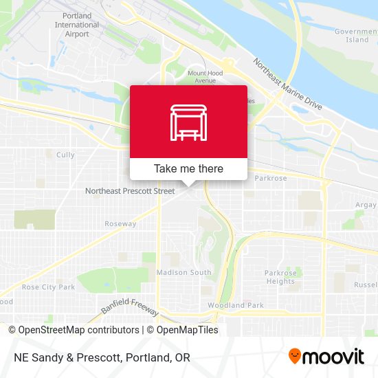 NE Sandy & Prescott map