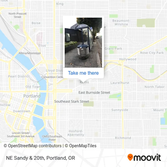 NE Sandy & 20th map
