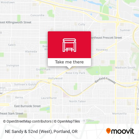 NE Sandy & 52nd (West) map