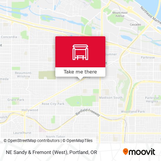 NE Sandy & Fremont (West) map