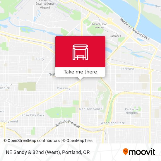 NE Sandy & 82nd (West) map