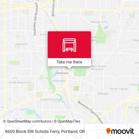 8600 Block SW Scholls Ferry map