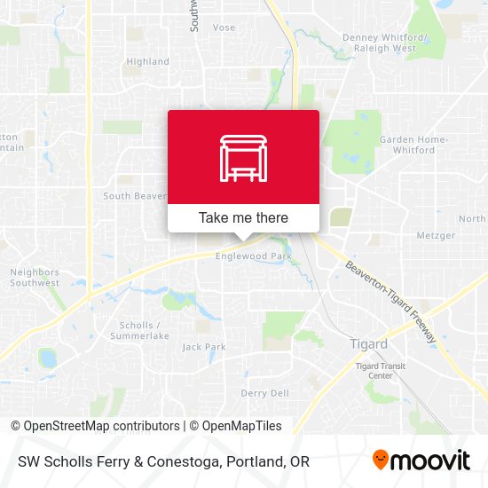 SW Scholls Ferry & Conestoga map