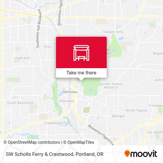 SW Scholls Ferry & Crestwood map