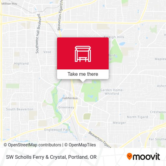 SW Scholls Ferry & Crystal map