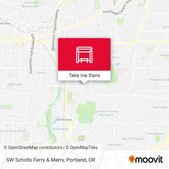 SW Scholls Ferry & Merry map