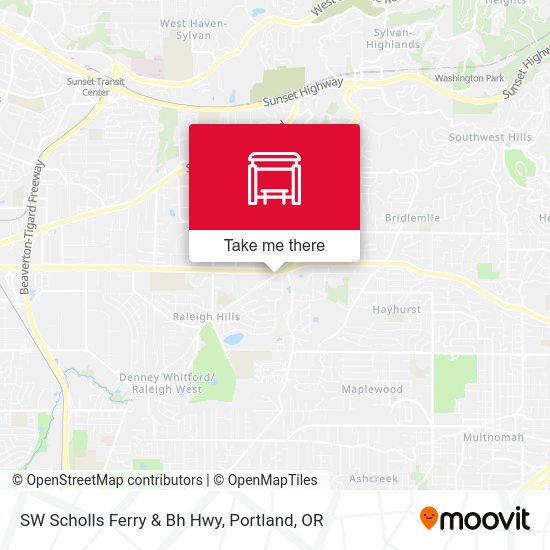 SW Scholls Ferry & Bh Hwy map
