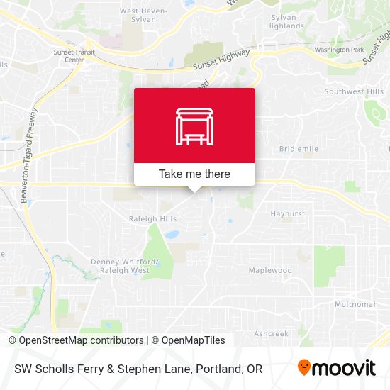 SW Scholls Ferry & Stephen Lane map