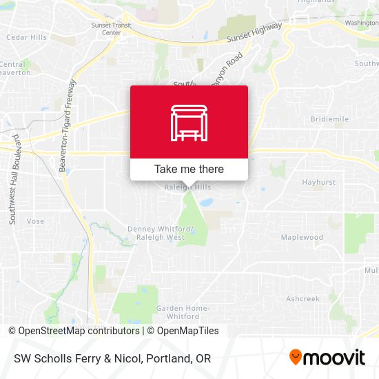 Mapa de SW Scholls Ferry & Nicol