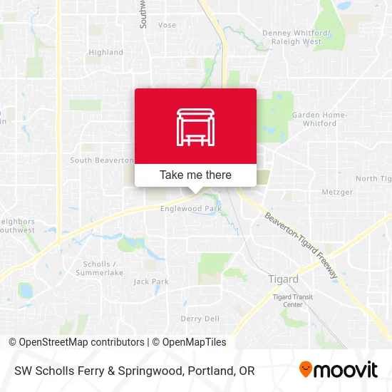 SW Scholls Ferry & Springwood map