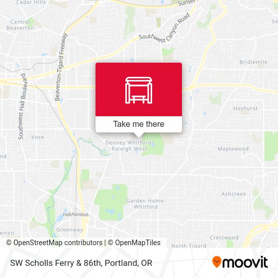 SW Scholls Ferry & 86th map