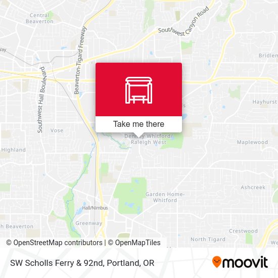 SW Scholls Ferry & 92nd map