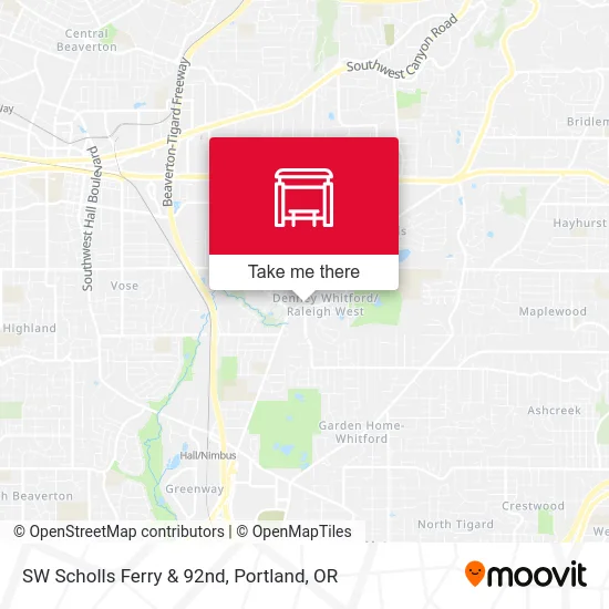 Mapa de SW Scholls Ferry & 92nd