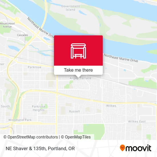 NE Shaver & 135th map