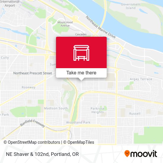 NE Shaver & 102nd (West) map