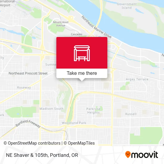 NE Shaver & 105th map