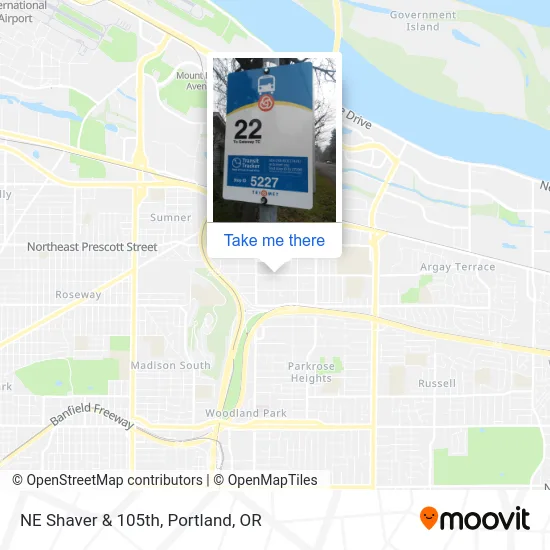 NE Shaver & 105th map