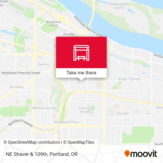 NE Shaver & 109th map