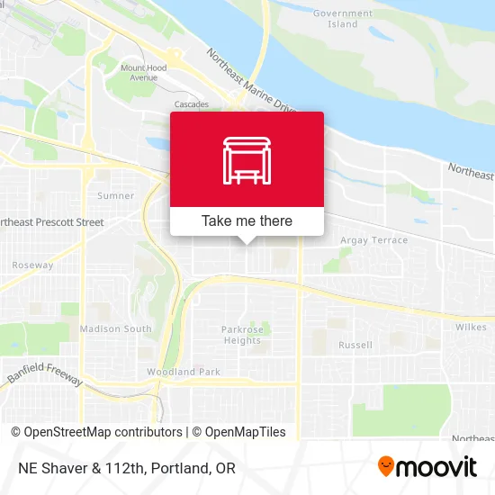 NE Shaver & 112th map