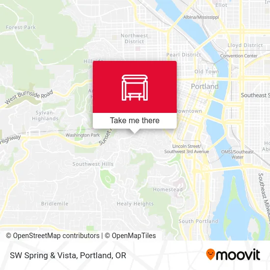 SW Spring & Vista map
