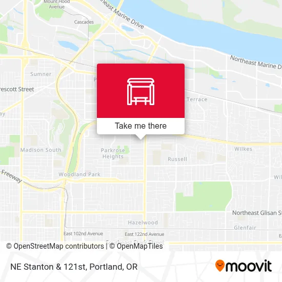 NE Stanton & 121st map