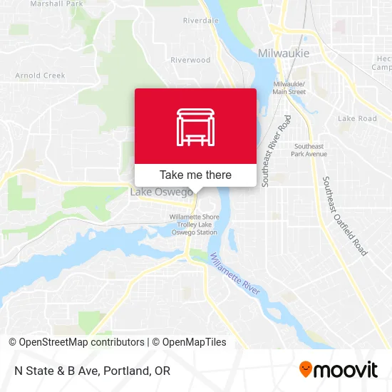 N State & B Ave map