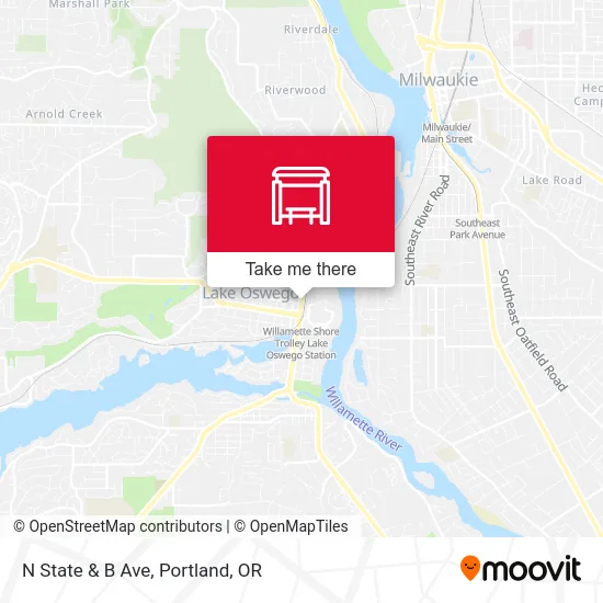 N State & B Ave map