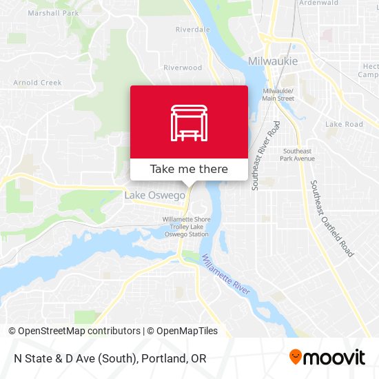 N State & D Ave (South) map