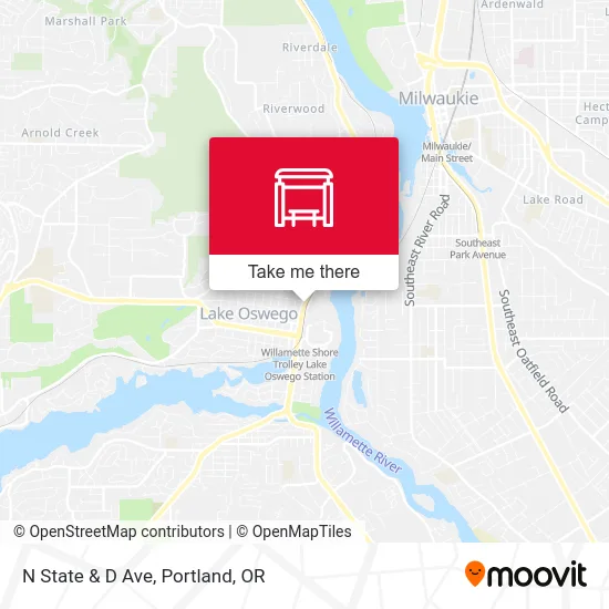 N State & D Ave map