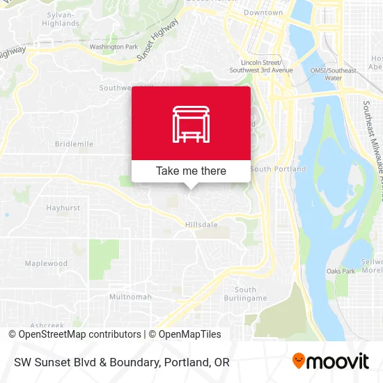 SW Sunset Blvd & Boundary map