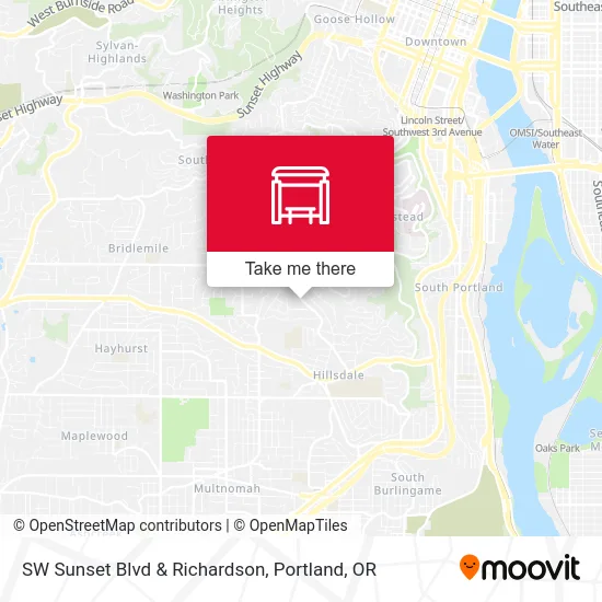 SW Sunset Blvd & Richardson map