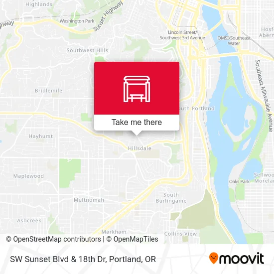 SW Sunset Blvd & 18th Dr map