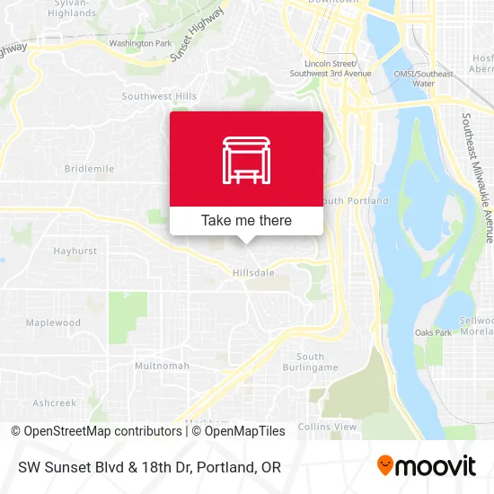 SW Sunset Blvd & 18th Dr map