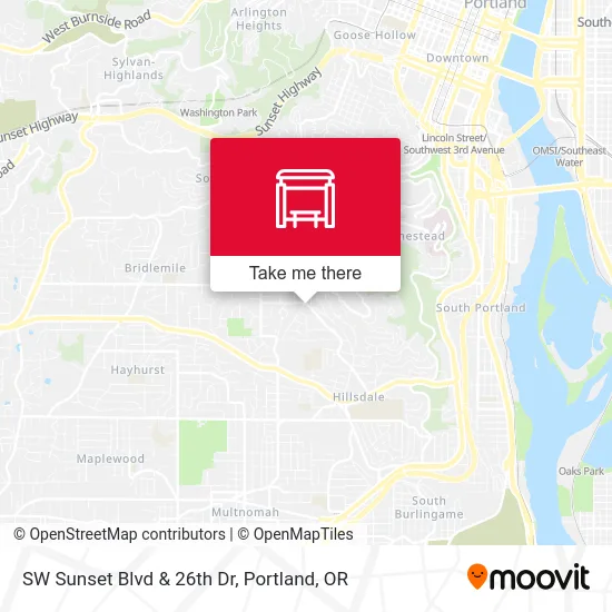 SW Sunset Blvd & 26th Dr map