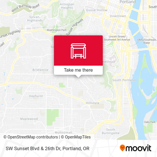 SW Sunset Blvd & 26th Dr map
