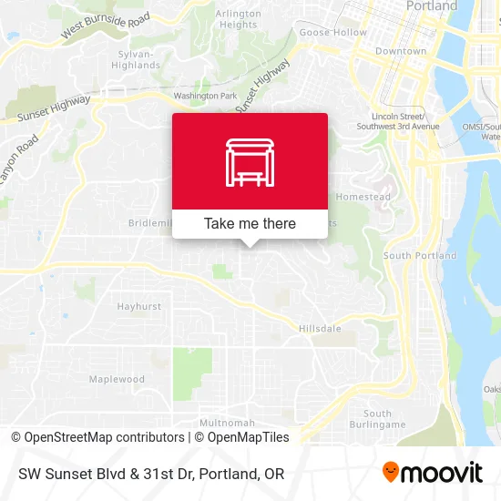SW Sunset Blvd & 31st Dr map
