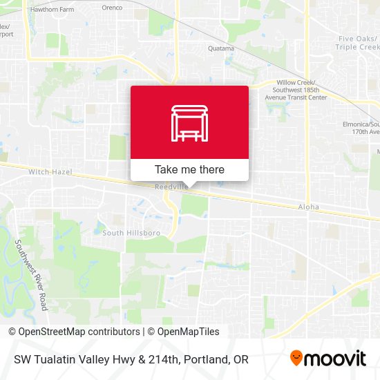 SW Tualatin Valley Hwy & 214th map