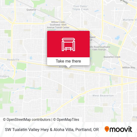 SW Tualatin Valley Hwy & Aloha Villa map