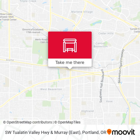 SW Tualatin Valley Hwy & Murray (East) map