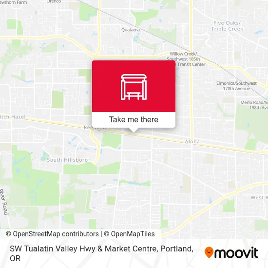 SW Tualatin Valley Hwy & Market Centre map