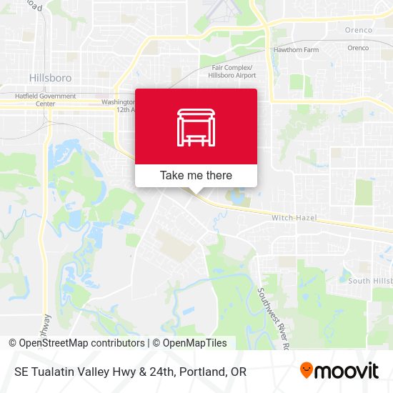 SE Tualatin Valley Hwy & 24th map