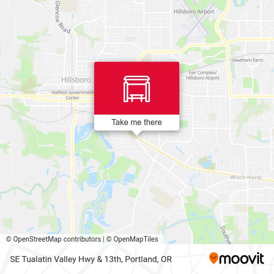 SE Tualatin Valley Hwy & 13th map
