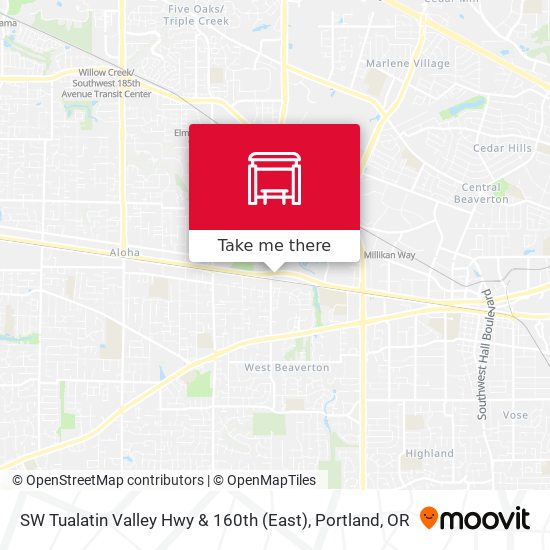 SW Tualatin Valley Hwy & 160th (East) map