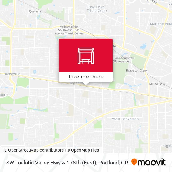 SW Tualatin Valley Hwy & 178th (East) map