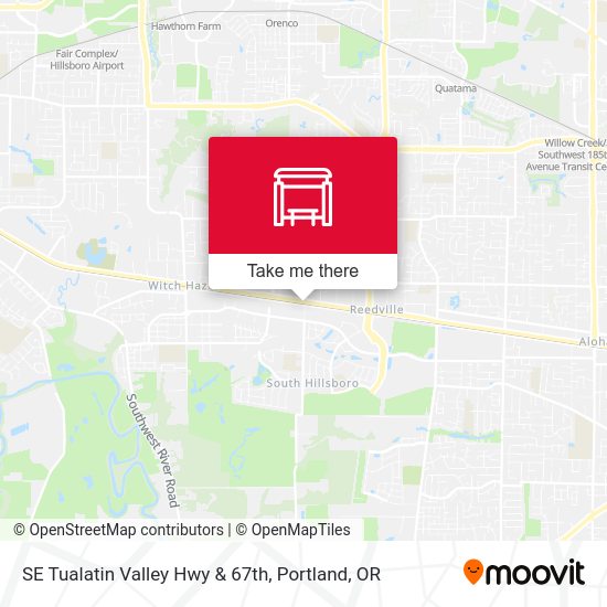 SE Tualatin Valley Hwy & 67th map