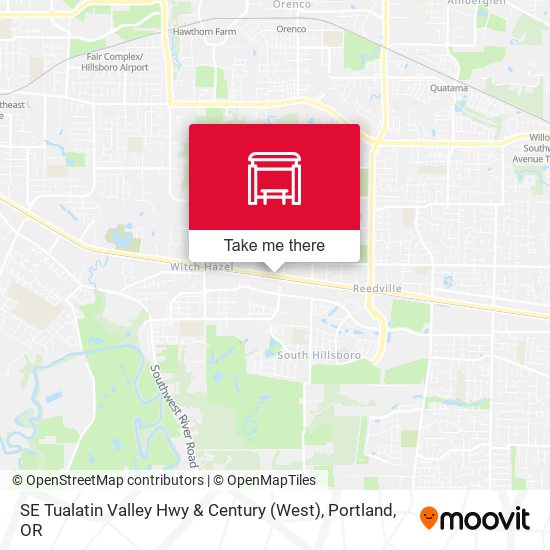 SE Tualatin Valley Hwy & Century (West) map