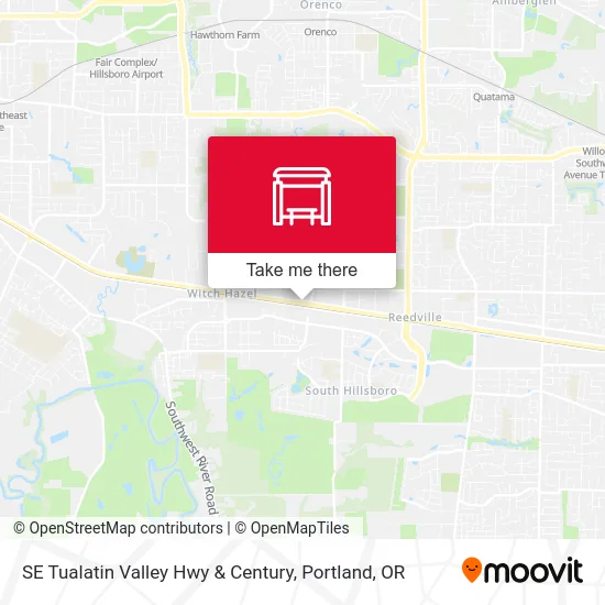 SE Tualatin Valley Hwy & Century map