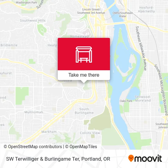 Mapa de SW Terwilliger & Burlingame Ter